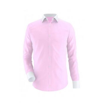 Pink With White Contrast Semi Formal Shirt Code Oxford Pink Ea